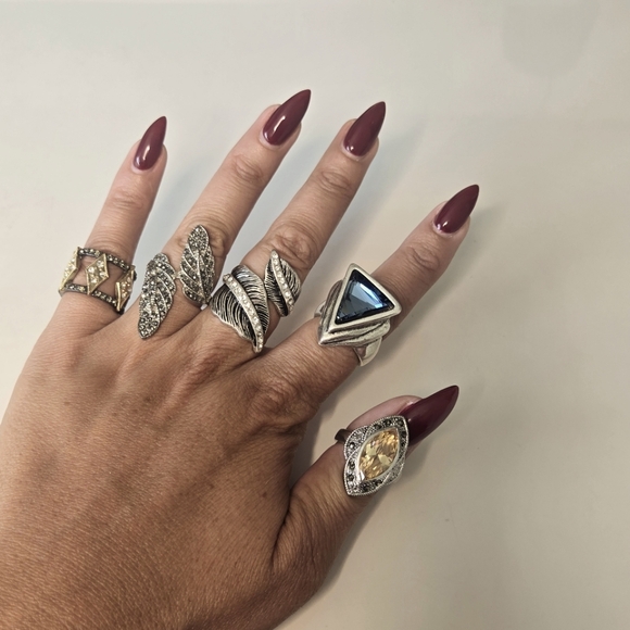 Silver Feather Leaf Wrap Ring - Picture 5 of 6